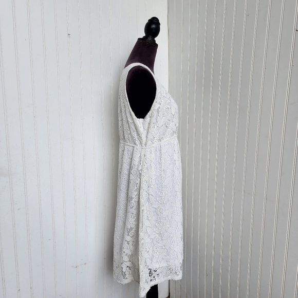 H&M MAMA Lace Stretch Sheath Dress Ivory White Sleeveless Maternity Sz XL - Picture 3 of 13